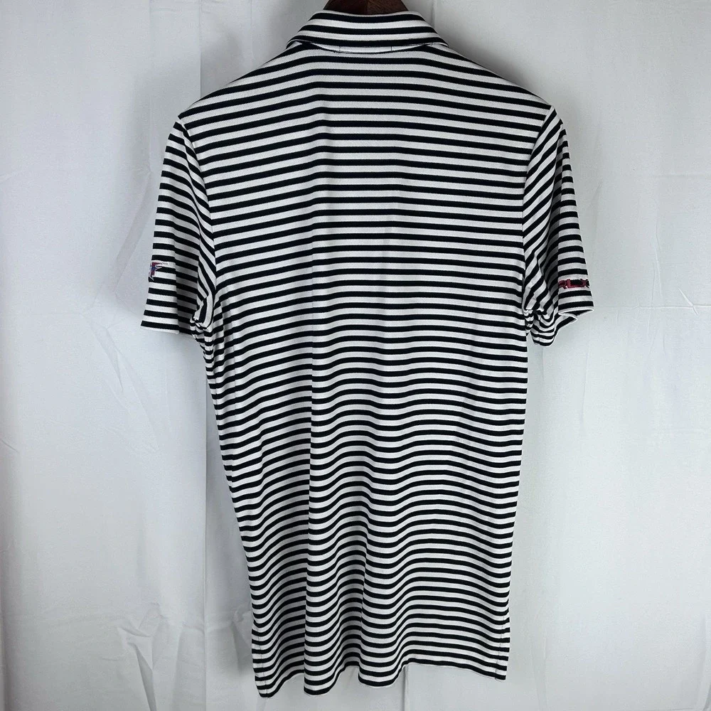 RLX Ralph Lauren‎ Golf Polo Shirt Mens Small Black White Striped Folds of Honor